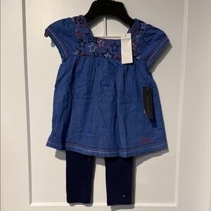 Tommy Hilfiger Blue Star Dress with Leggings